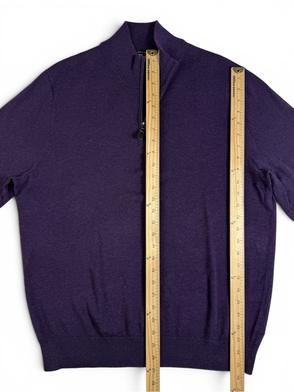 Jos. A. Bank Traveler Pima Cotton Quarter-Zip Purple Men’s L - Picture 3 of 10